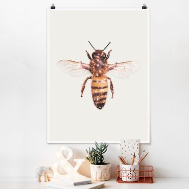 Plakat - pszczoła z brokatem