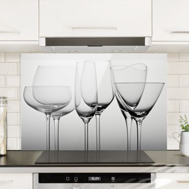 Panel szklany do kuchni - Fine Glassware Black And White