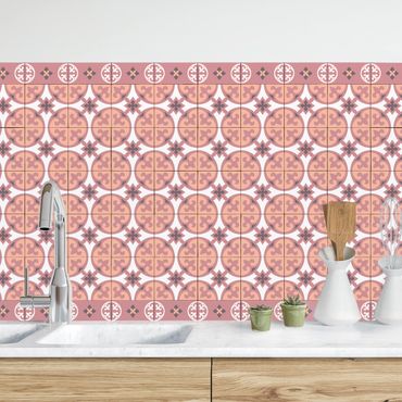 Panel ścienny do kuchni - Płytka geometryczna Mix okręgów Pomarańczowy