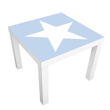 Okleina meblowa IKEA - Lack stolik kawowy - Duże białe gwiazdy na niebieskim tle