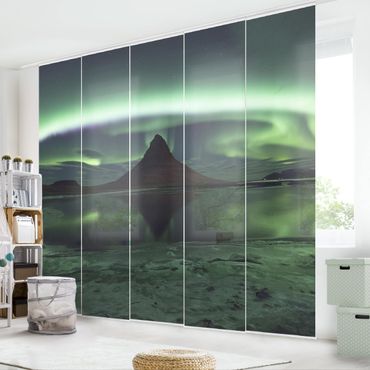 Zasłony panelowe zestaw - Światło polarne na Islandii