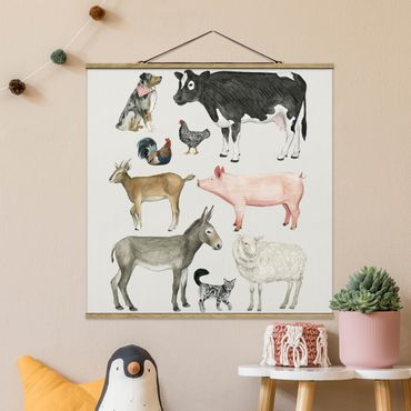 Plakat z wieszakiem - Rodzina zwierząt gospodarskich I