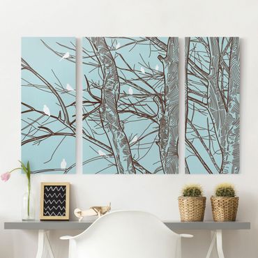 Obraz na płótnie 3-częściowy - Drzewa zimowe