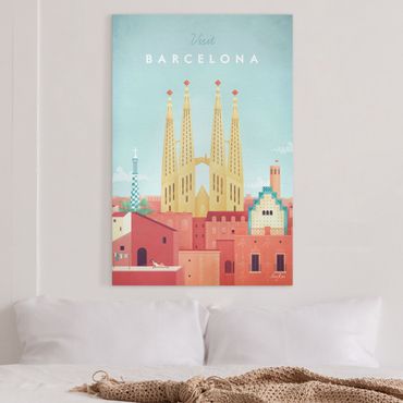 Obraz na płótnie - Plakat podróżniczy - Barcelona
