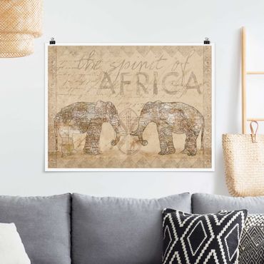 Plakat - Kolaż w stylu vintage - Duch Afryki