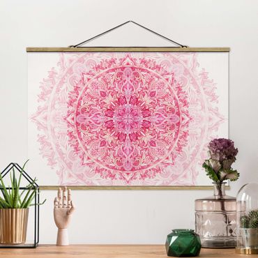 Plakat z wieszakiem - Mandala akwarelowy ornament różowy