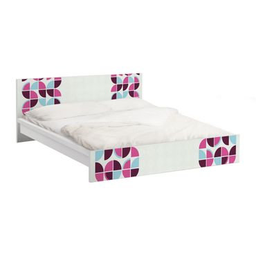 Okleina meblowa IKEA - Malm łóżko 180x200cm - Wzór wzoru w retro koła