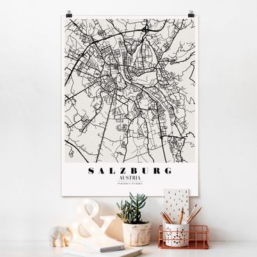 Plakat - City Map Salzburg - Klasyczna
