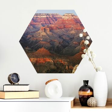 Obraz heksagonalny z Alu-Dibond - Grand Canyon po zachodzie słońca