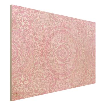 Obraz z drewna - Wzór Mandala Pink