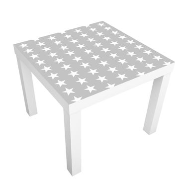 Okleina meblowa IKEA - Lack stolik kawowy - Białe gwiazdy na szarym tle