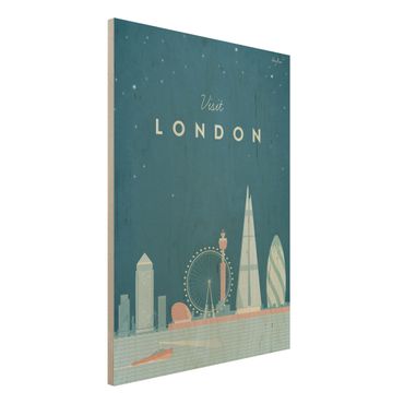 Obraz z drewna - Plakat podróżniczy - Londyn