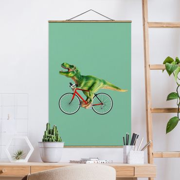 Plakat z wieszakiem - Dinozaur z rowerem
