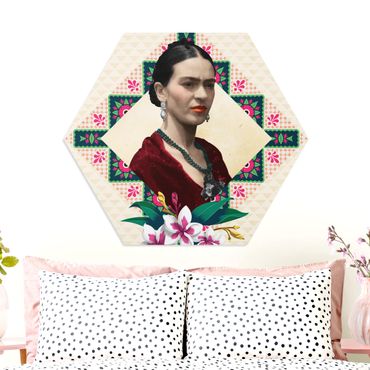 Obraz heksagonalny z Forex - Frida Kahlo - Kwiaty i geometria
