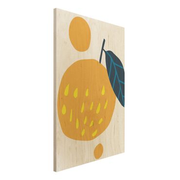 Obraz z drewna - Abstrakcyjne kształty - Pomarańczowy