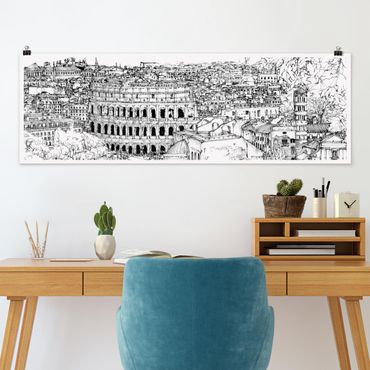 Plakat - Studium miasta - Rzym