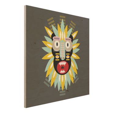 Obraz z drewna - Kolaż Etno Maska - King Kong