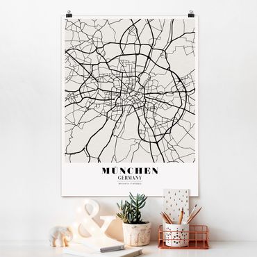 Plakat - City Map Munich - Klasyczna