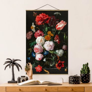 Plakat z wieszakiem - Jan Davidsz de Heem - Martwa natura z kwiatami w szklanym wazonie
