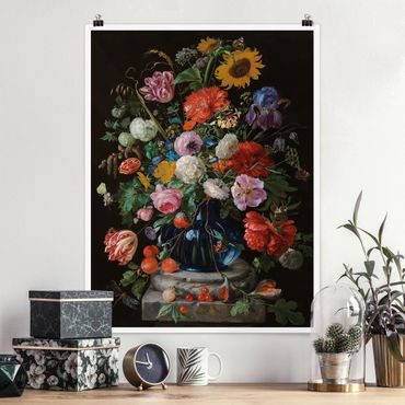 Plakat - Jan Davidsz de Heem - Szklany wazon z kwiatami