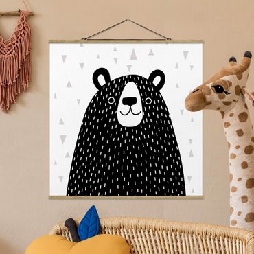 Plakat z wieszakiem - Park zwierząt z wzorami - Niedźwiedź