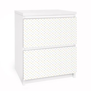 Okleina meblowa IKEA - Malm komoda, 2 szuflady - Pastelowe trójkąty