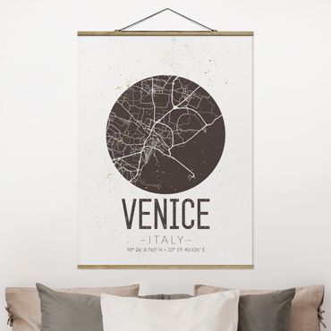 Plakat z wieszakiem - Mapa miasta Wenecja - Retro