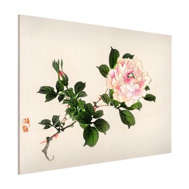 Tablica magnetyczna - Rysunki azjatyckie Vintage Różowa róża