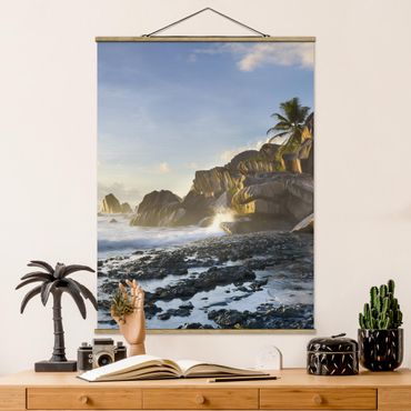 Plakat z wieszakiem - Zachód słońca na rajskiej wyspie