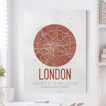 Obraz na płótnie - Mapa miasta Londyn - Retro