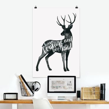 Plakat - Zwierzęta z mądrością - Jeleń