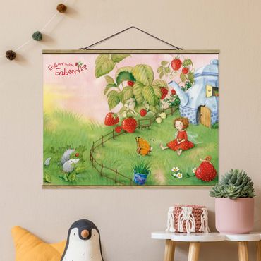 Plakat z wieszakiem - Wróżka truskawka - W ogrodzie