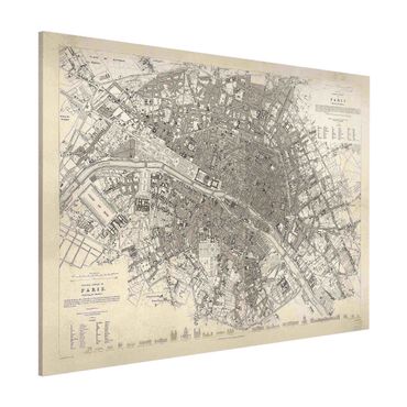 Tablica magnetyczna - Mapa miasta w stylu vintage Paryż