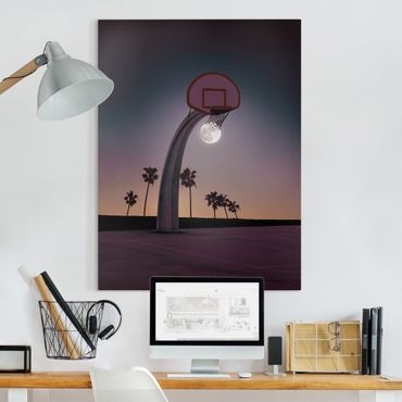 Obraz na płótnie - Basketball z księżycem