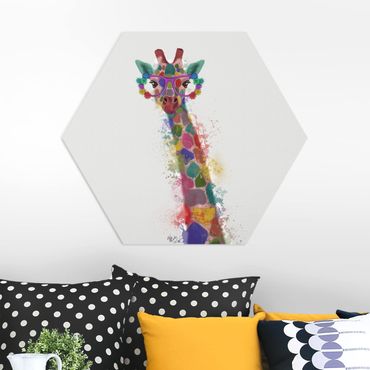 Obraz heksagonalny z Forex - Rainbow Splash Żyrafa