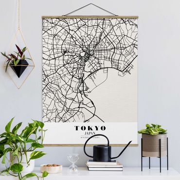 Plakat z wieszakiem - Mapa miasta Tokio - Klasyczna