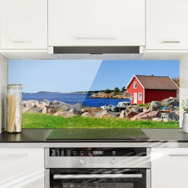 Panel szklany do kuchni - Wakacje w Norwegii