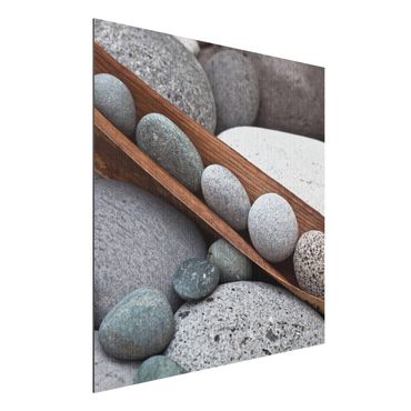 Obraz Alu-Dibond - Nieruchome życie z szarymi kamieniami