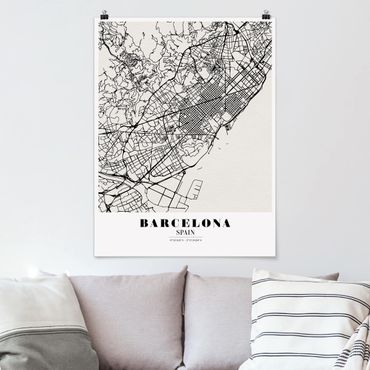 Plakat - City Map Barcelona - Klasyczna