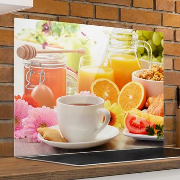 Panel szklany do kuchni - Letni stolik śniadaniowy