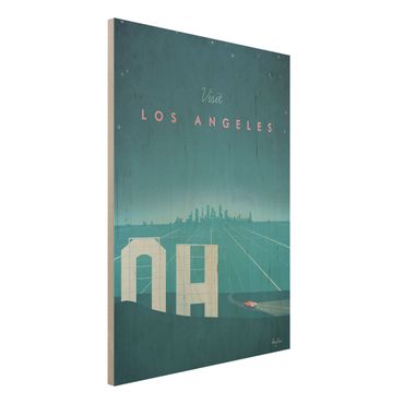 Obraz z drewna - Plakat podróżniczy - Los Angeles