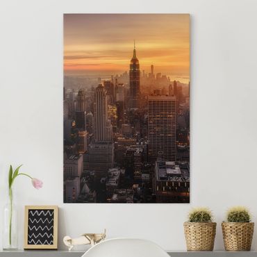 Obraz na płótnie - Manhattan Skyline Wieczorny nastrój