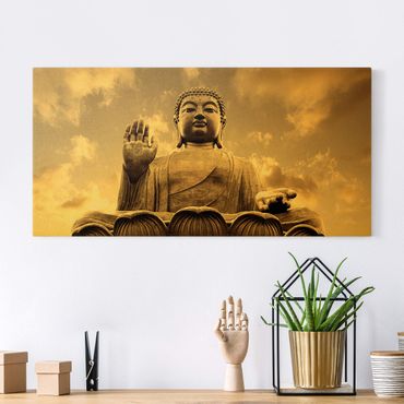 Złoty obraz na płótnie - Wielki Budda Sepia