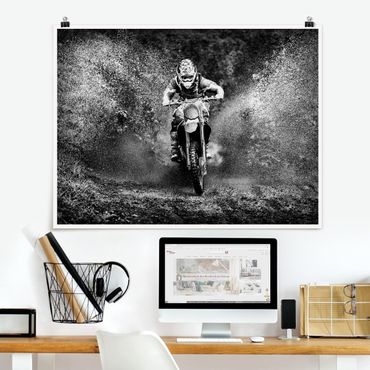 Plakat - Motocross w błocie