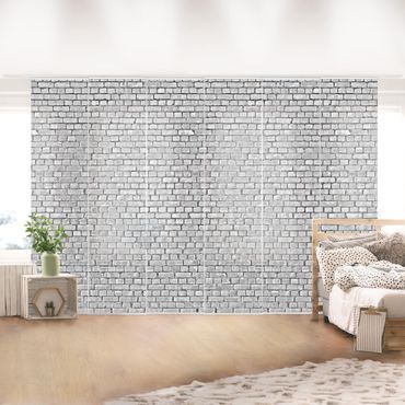Zasłony panelowe zestaw - Backstone brick czarno-biały