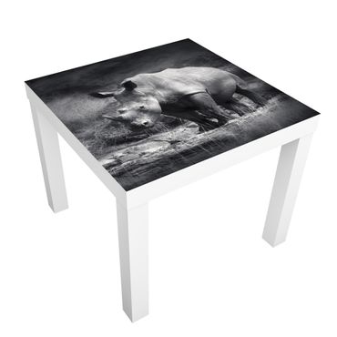 Okleina meblowa IKEA - Lack stolik kawowy - Nosorożec samotnik