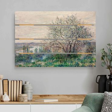 Obraz z drewna - Claude Monet - wiosenny nastrój