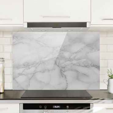 Panel szklany do kuchni - Marmurowe elementy optyczne czarno-biały