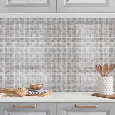 Panel ścienny do kuchni - Płytki mozaikowe o wyglądzie marmuru