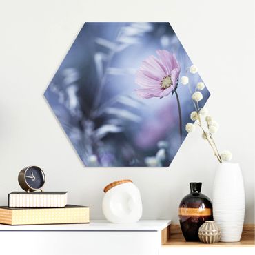 Obraz heksagonalny z Forex - Kwiat w pastelach